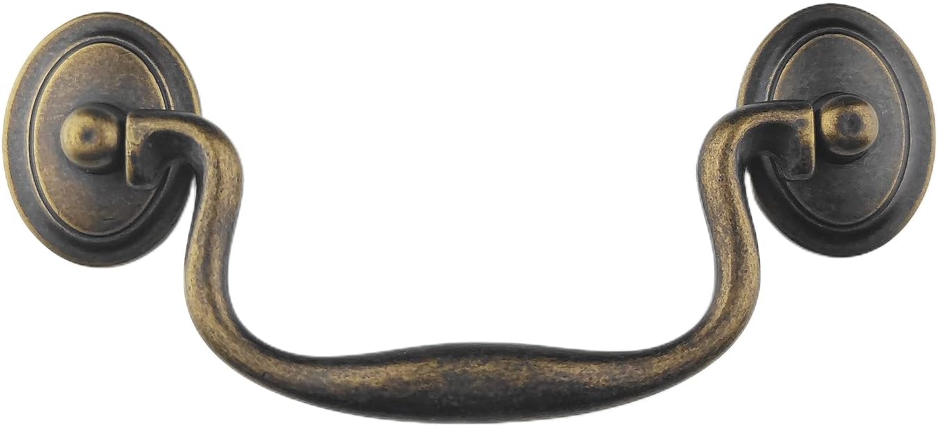 4" Antique Bronze Drawer Dresser Pulls Handles Droop Bail Pulls for Kitchen Cabinet Doors Furniture Hardware 102mm (Antique Bronze)