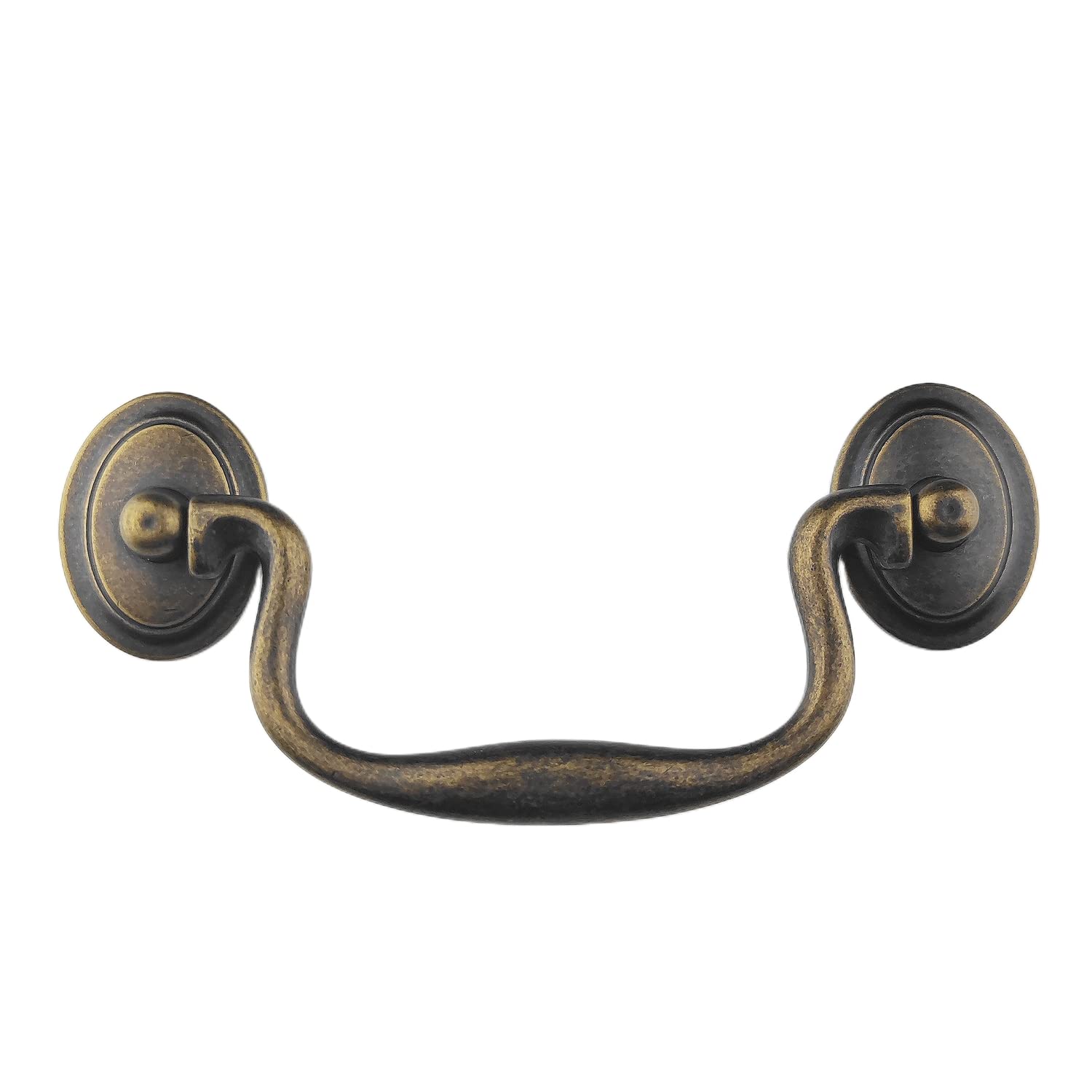 Wenran Bronze 4" Antique Drawer Dresser Pulls Handles Droop Bail Pulls For Kitchen Cabinet Doors Furniture Hardware 102Mm (Antique )