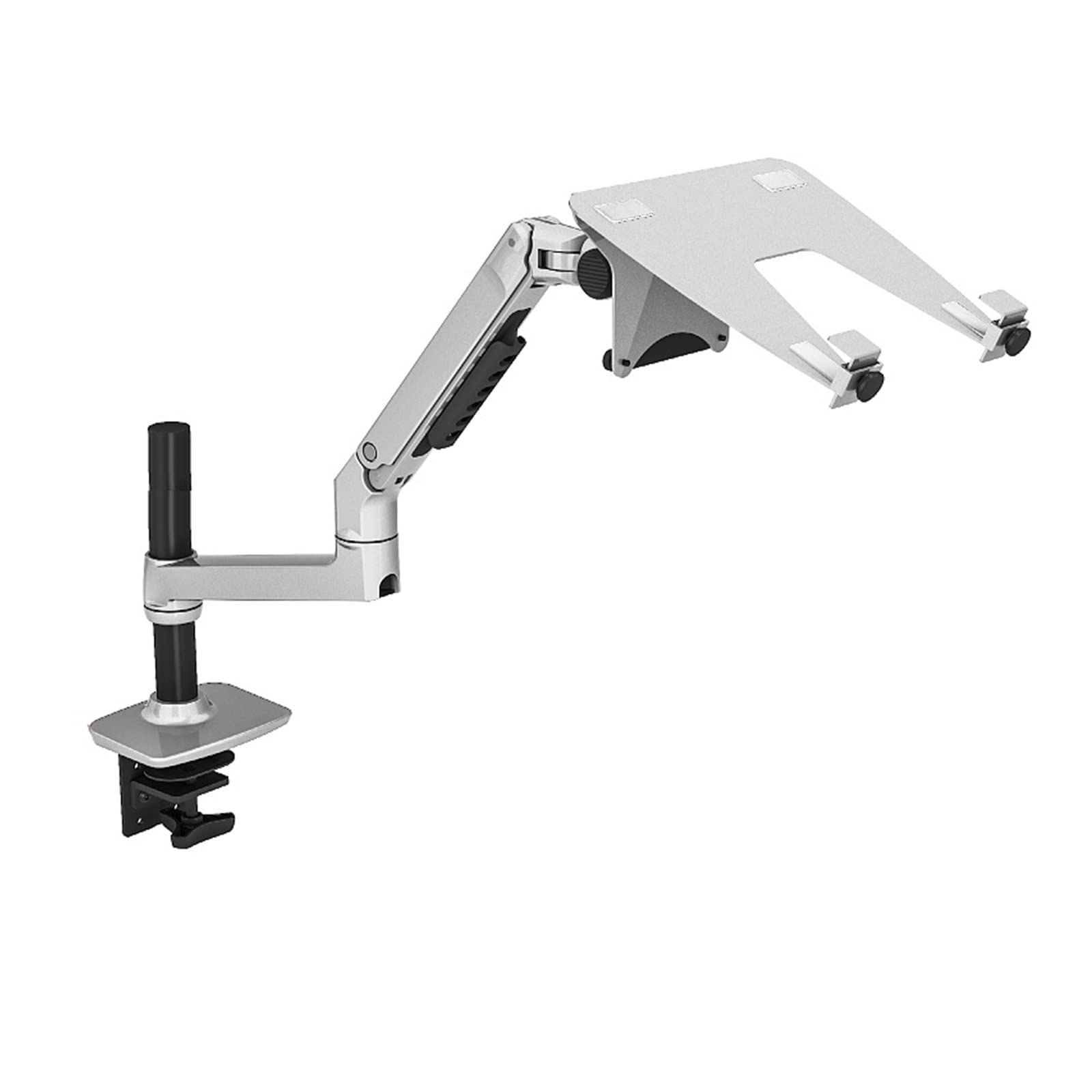 Aioneer Full Motion Monitor Arm With Mechanical Spring For 17-32 Inch Screens, Ergonomic Desk Mount For Home And Office Use-30cm Silver