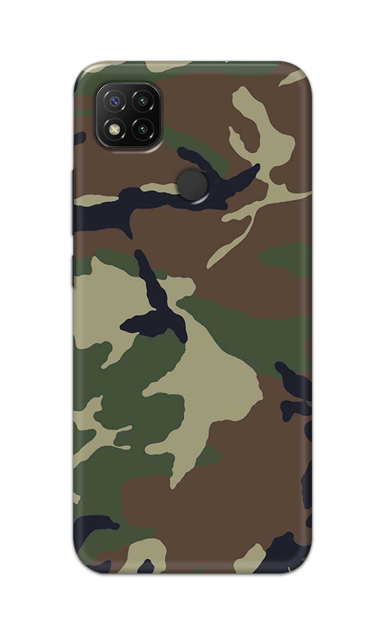 Printed Hard Back Cover Case for Xiaomi Redmi 9C, M2006C3MG, M2006C3MT Back Cover (Army Pattern) -2412