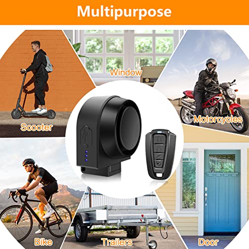 Ebuyfire Bike Alarm With Remote, 115Db Usb Rechargeable Anti-Theft Vibration Motorcycle Bicycle Alarm, Ipx5 Waterproof Vehicle Security Alarm System For Bike Motorcycle Car Etc #TOP5