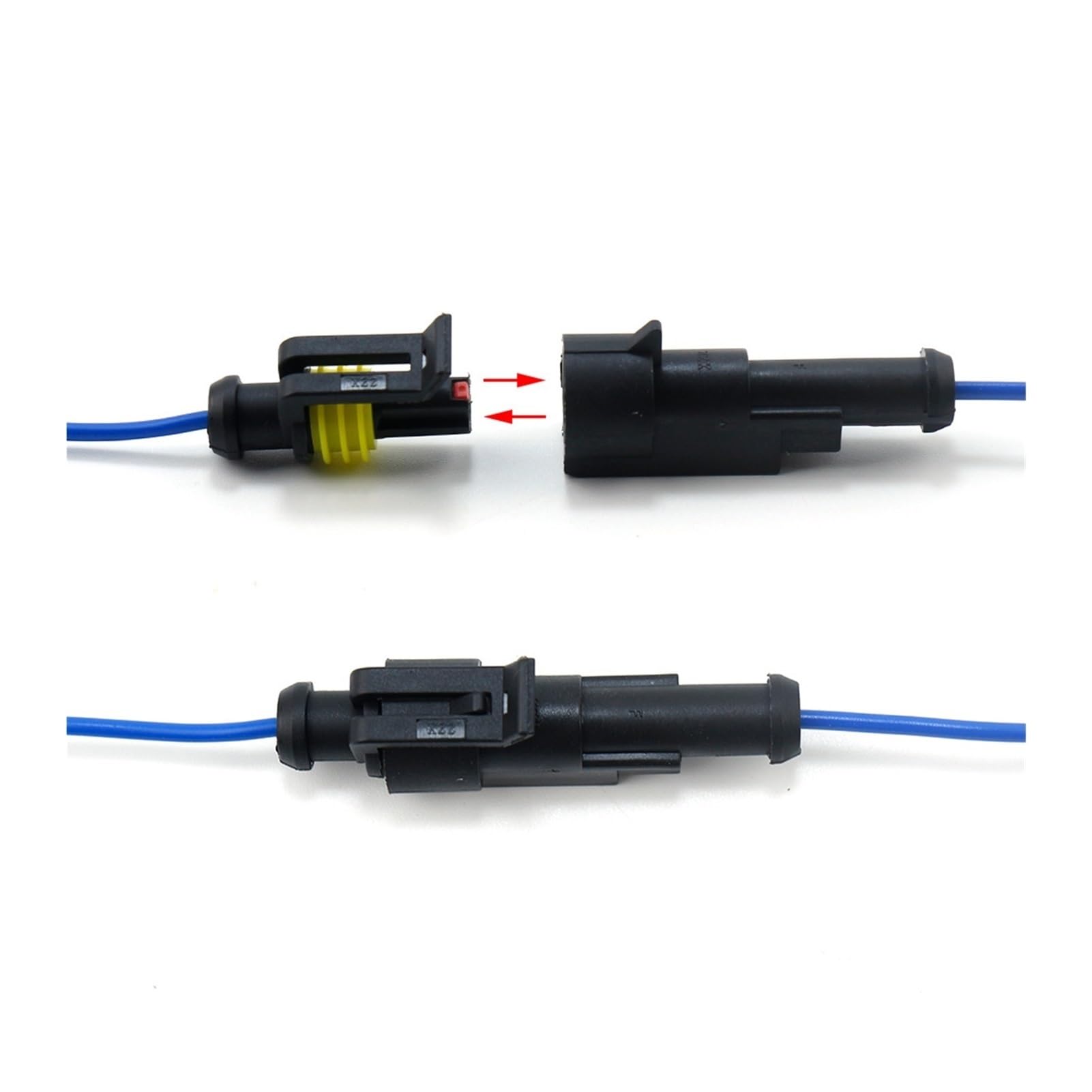 Conectores a Prueba de Agua Kit de Soldadura automotriz Conector rápido Conector rápido eléctrico en cableado de automóvil Socket de Sello automático 1 2 3 4 5 6 Pin Pin (Color : 300pcs 48B)