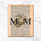Marine Corps Mom -Dictionary Wall Art Print 8x10. Tribute to the Proud Mother - UNFRAMED - Frame and