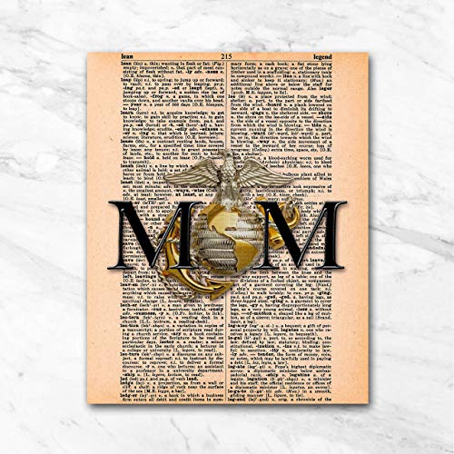 Marine Corps Mom -Dictionary Wall Art Print 8X10. Tribute To The Proud Mother - Unframed - Frame And Matting Are For Presentation Only To Show You How It Looks- Officially Licensed # 19527 #TOP14