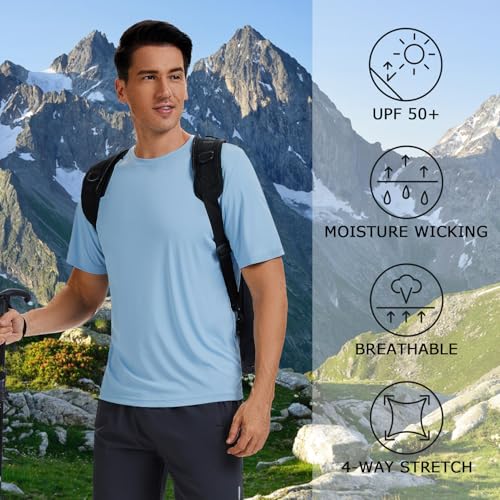 Men's UPF 50+ Quick Dry Long Sleeve Shirt Moisture Wicking Lightweight Hiking Tee for Outdoors Activities Fishing Running2