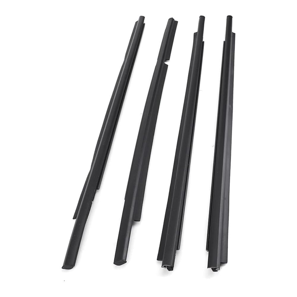 Mltlkppvng One Color Car Seal Strip 4Pcs Window Glass Weatherstrip For Toyota For Yaris Sedan 2007-2016 Front Rear Rubber Sealing Strips Belt Trim (Not For Hatchback)