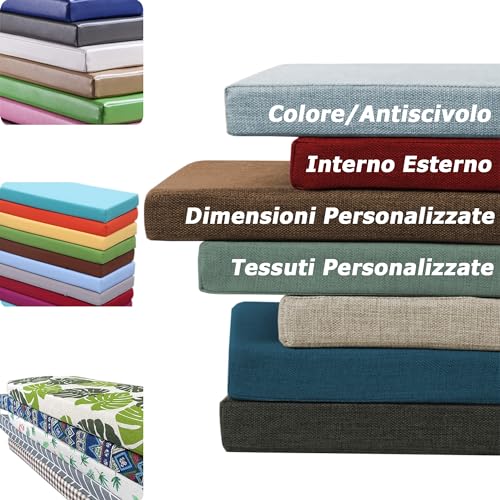 Hruile Cuscino per Panca da Giardino Personalizzate, 2/3/4 Posti, Cuscino da Banca per Terrazza, Rimovibile Cuscino per Finestra, Portico Cuscino per Panca, per Divano Cucina Casa (Impermeabile)