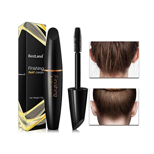Hair-Finishing-Stick-Small-Broken-Hair-Finishing-Cream-Refreshing-Not-Greasy-Feel-Shaping-Gel-Cream-Hair-Wax-Stick-Fixing-Bangs-Stereotypes-Cream BestLand 2 Pcs Hair Finishing Stick, Hair Mascara Flyaway Hair Tamer Stick, Refreshing Not Greasy Feel Shaping Gel, Wax Fixer for Bangs, Edges, Frizz and Baby Hairs Control, Slick Back Hair Product