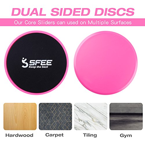 Sfee-Core-Exercise-Sliders-2xDual-Sided-Gliding-Discs-for-Use-on-Carpet-Hard-Floor-Fitness-Equipment-Idea-for-Abdominal-Full-Body-Workout-TrainingLeg-Sliders-Aerobics-CrossFitGift-Box