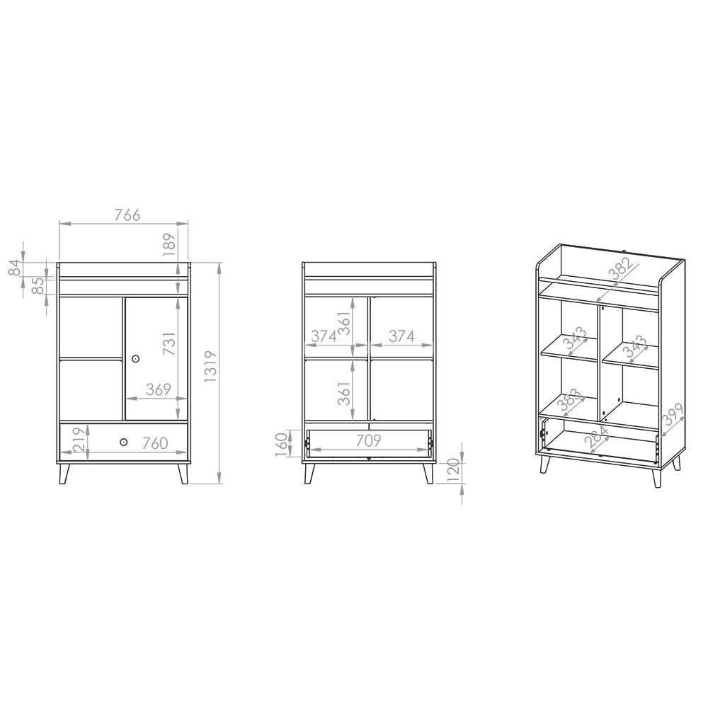 Lomadox Kinderzimmer Set 2-teilig in Sandbeige mit rosa, Kleiderschrank mit 2 Kleiderstangen Regal offen Softclose-Funktion fühlbare Holzstruktur