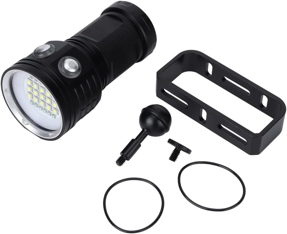 Dive Light, Scuba Diving Flashlight Underwater Torch, IP68, LED Super Bright, for Snorkeling Outdoor Underwater Sports (B15)