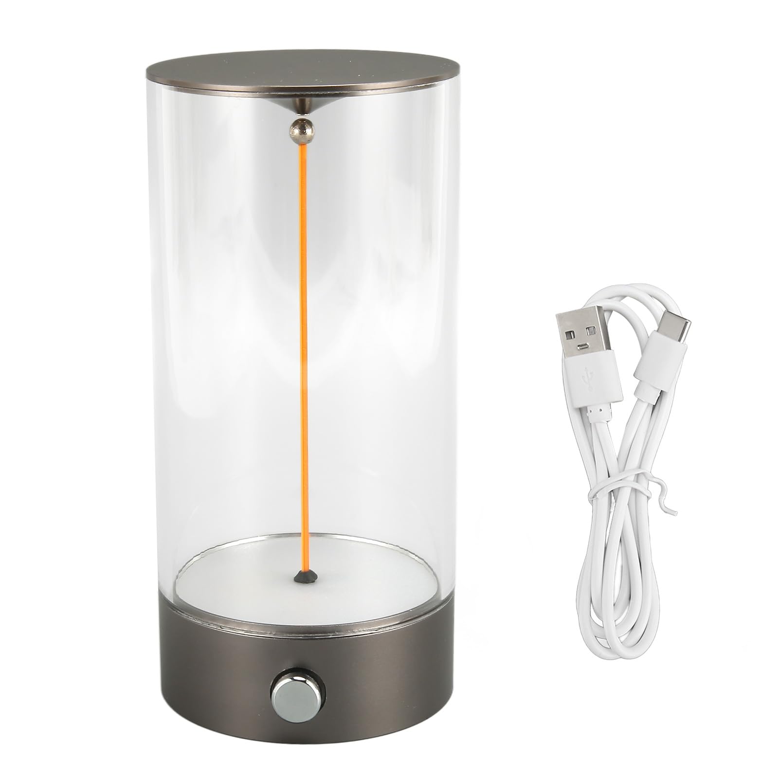 Luz de Noche Junto a la Cama Luz de Respiración Regulable Táctil Carga USB Luz de Noche LED Lámpara de Mesa LED Minimalista Aleación de Aluminio Acrílico para Dormitorio Mesita