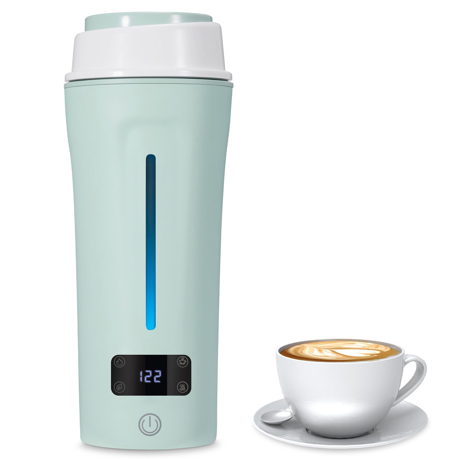 Dual Voltage Travel Kettle, 110-240V Portable Electric Kettle with LCD Display, 4 Temperature Settings, 4 Colors LED for Global Use (350ML)