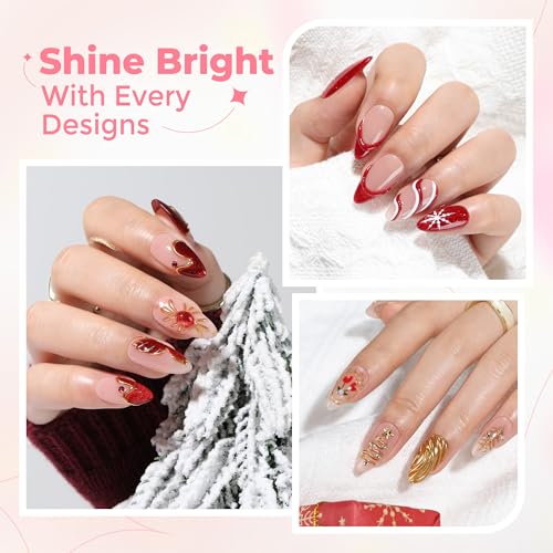 Image of UNA GELLA 3D Gel Nail Art 30g, 4 in 1 No Wipe Clear 3D Sculpting Gel Polish Nail Glue for Nails Tips, Chrome Nails Powder, Nails Charms and Painting Christmas Art Designs Lamp Curing Required