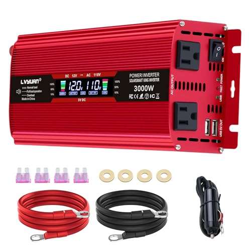 Amazon | LVYUAN 12V/1500W(最大3000W) 車載インバーター DC12V（直流 