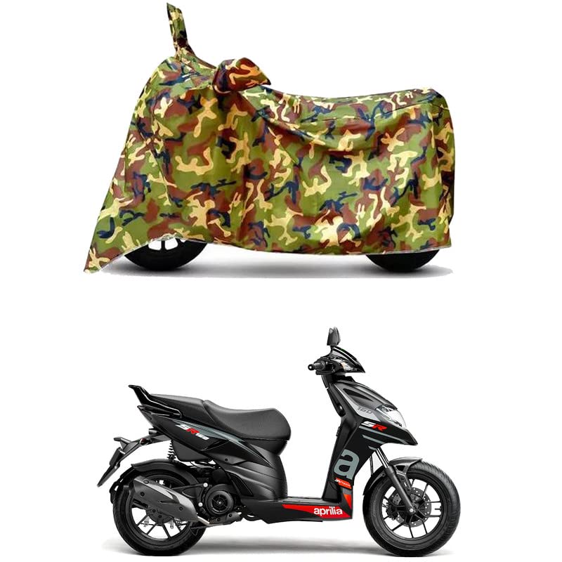 Image of Waterproof 100% PVC Coated Bike Scooty Two Wheeler Body Cover Compatible for Aprilia SR 160 STD /UV-Rays /Heat Protection /Birds Dropping /Scratchproof /Dust Proof /All Varient[6X6 Jungle Print]