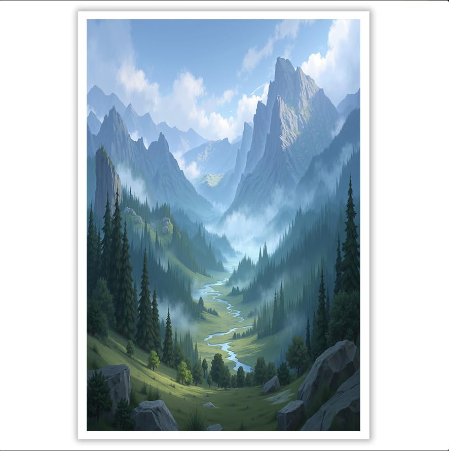 Impression sur toile montagnes déco murale chambre adulte
