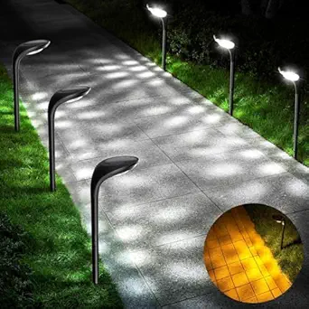 JSOT Bright Solar Outdoor Lights,6 Pack Solar Pathway Lights Waterproof Landscape Lighting