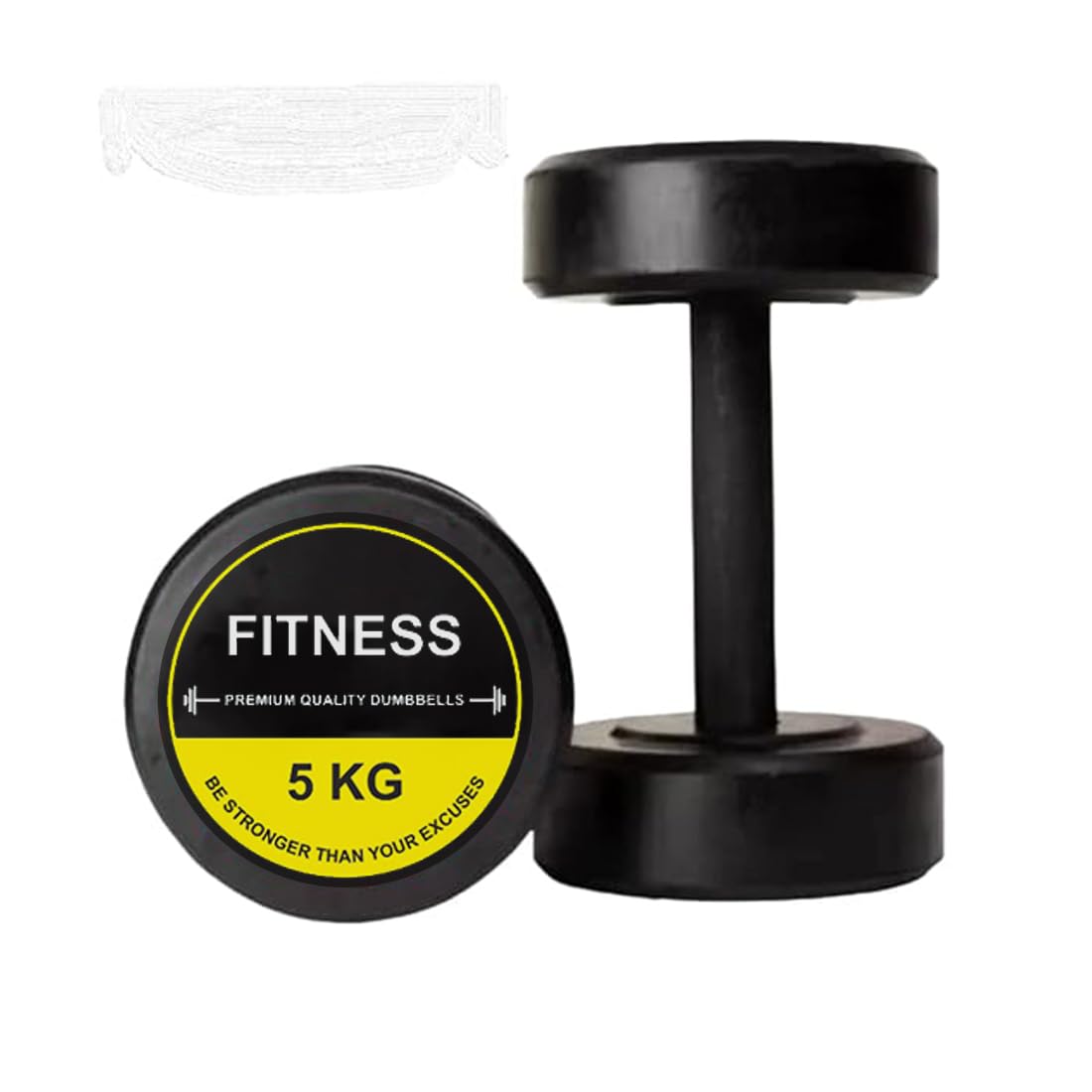 FITRXX Round Shape Rubber Dumbbells set for men and women| Weights for home workout| Home gym dumbbell set| Dumbbells set 10 kg(5kgx2) | Full body and muscle workout| Rubber dumbbell set (Yellow) discount deal
