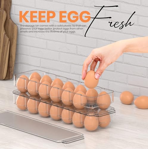 Utopia Home Egg Container With Lid And Handle For Refrigerator thumb #2