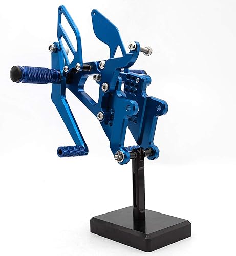 Miniatura 4 de Krace Juego de estriberas delanteras para motocicleta, reposapiés, pedales de cambio de freno, totalmente ajustables, apto para Yamaha YZF R6