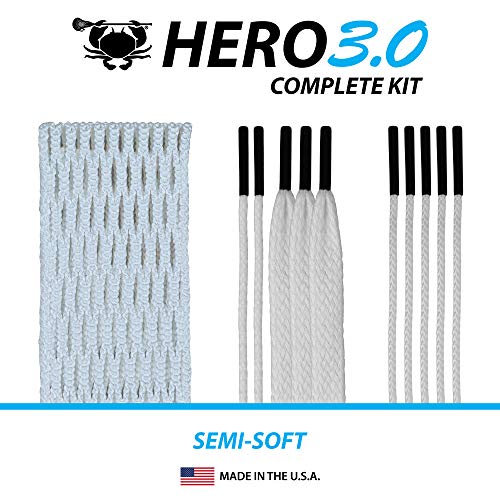 ECD Lacrosse Hero 3.0 Complete Kit Lacrosse Mesh and HeroStrings - Semi Soft