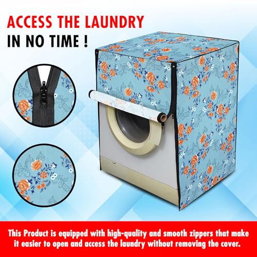 Image of Lithara Front Load Fully Automatic Washing Machine Cover for LG, Samsung, IFB, Whirlpool, Suitable for 7 kg & 7.5 KG - Waterproof, Dustproof Cover (Print-2)