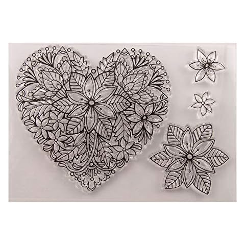 Sellos transparentes con forma de corazón para manualidades Cover
