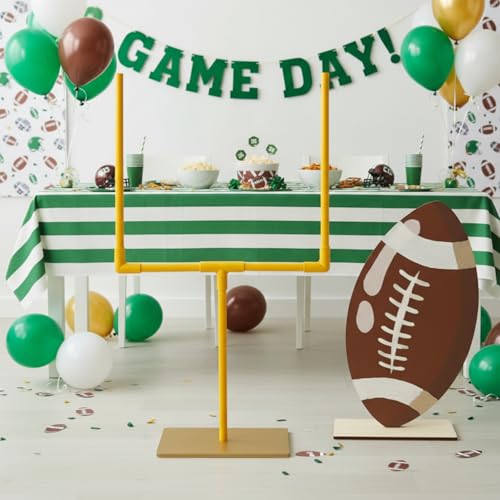 2 Pcs Football Goal Post Decoration Yard Signs Including 39" x 20" Field Goal Post 16" x 11" Football Standees Wood Fiber Board and PVC for Sports Themed Party Game Day Birthday Lawn Outdoor Supplies