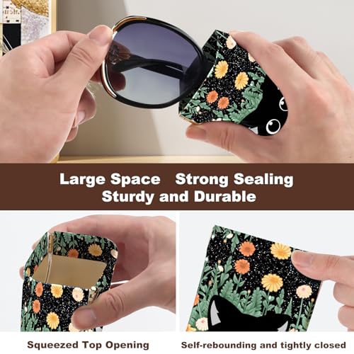 Image of Anikathy 2Pcs Sunglass Eyeglass Glasses Case Soft PU Leather with Cleaning Cloth Portable Glasses Pouch Bag for Men Women