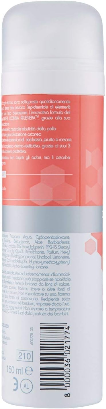 12 x Infasil Deo-Spray für Damen, regeneriert für empfindliche Haut, gegen Flecken, lindert Trockenheit und Rötungen, 150 ml Deo + Schlüsselanhänger Beni Culinari