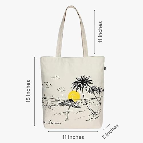 Miniatura 8 de Ecoright - Bolsa de mano para mujer con cremallera, bolsa de mano pequeña, bolsa de lona, bolsa de algodón reutilizable para playa, comestibles,