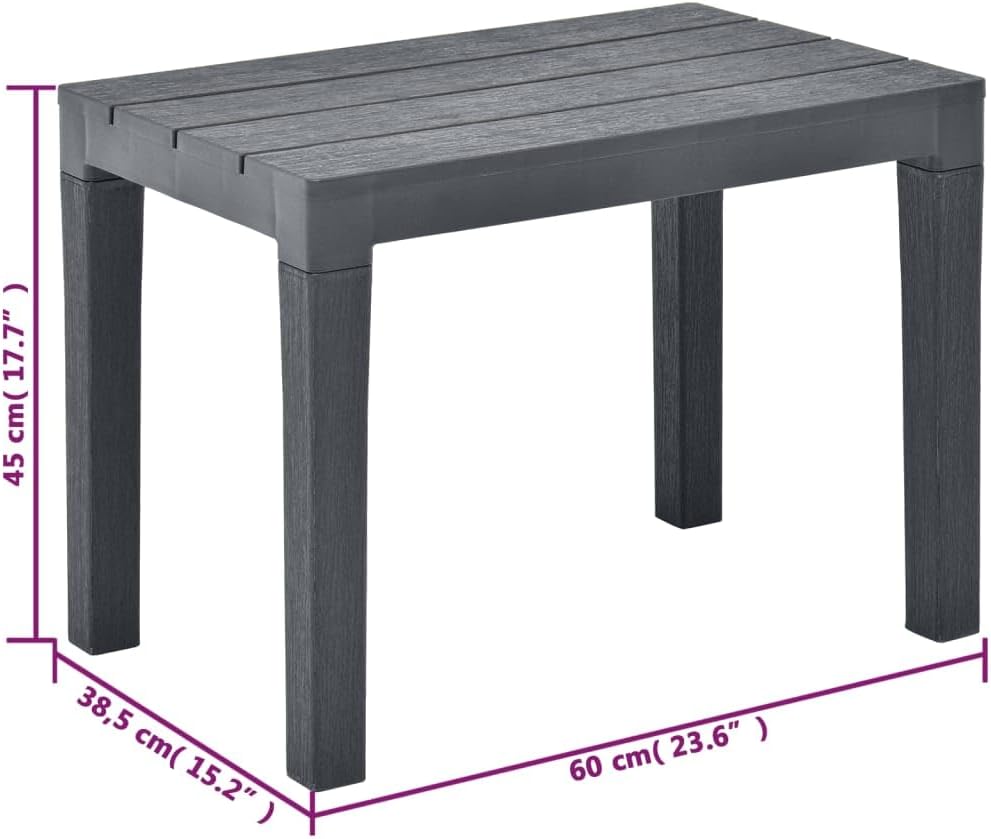 Outdoor Storage Cabinet Outdoor benchPatio Benches 2 pcs Anthracite PlasticSuitable for Gardens, courtyards, Parks