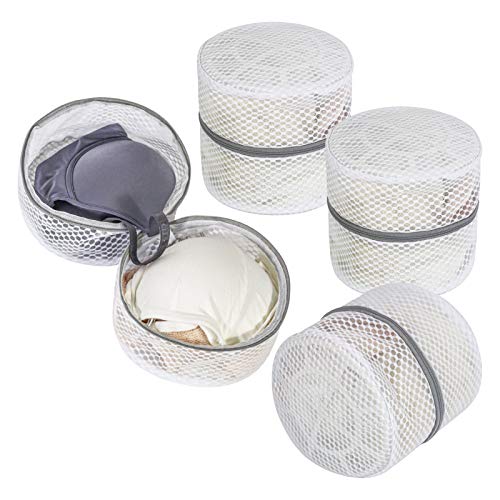 MARMINS Honeycomb Lingerie Wash Bag,4 Pcs Bra Bag for Washing Machine, 7 x 7 Inches Underwear Bag for Travel Storage Organization