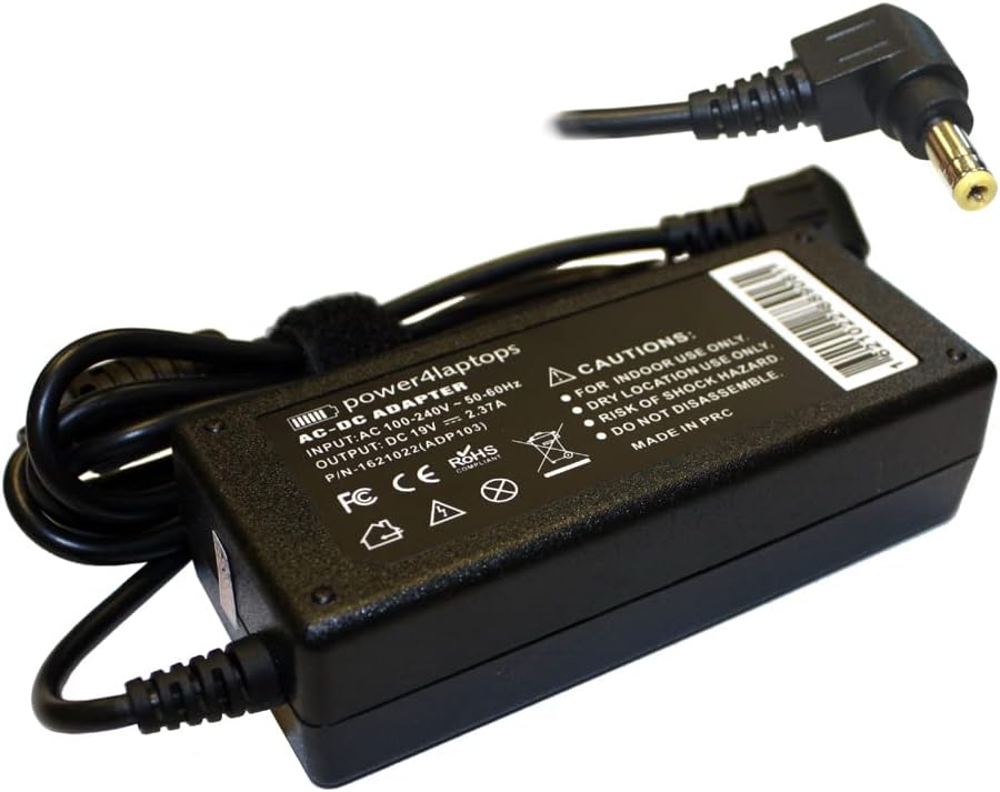 Power4Laptops AC Adapter Laptop Charger Power Supply Compatible with