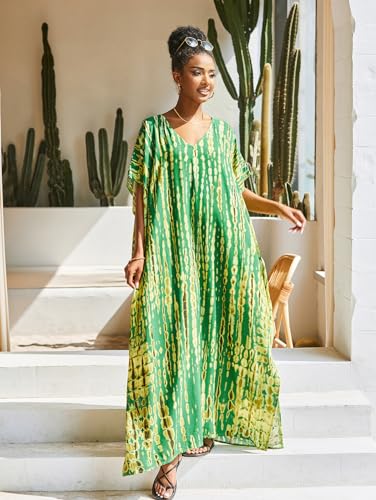 Image of Kaftan Dresses for Women Plus Size Bathing Suit Cover up Caftan Maxi Beach Dresses