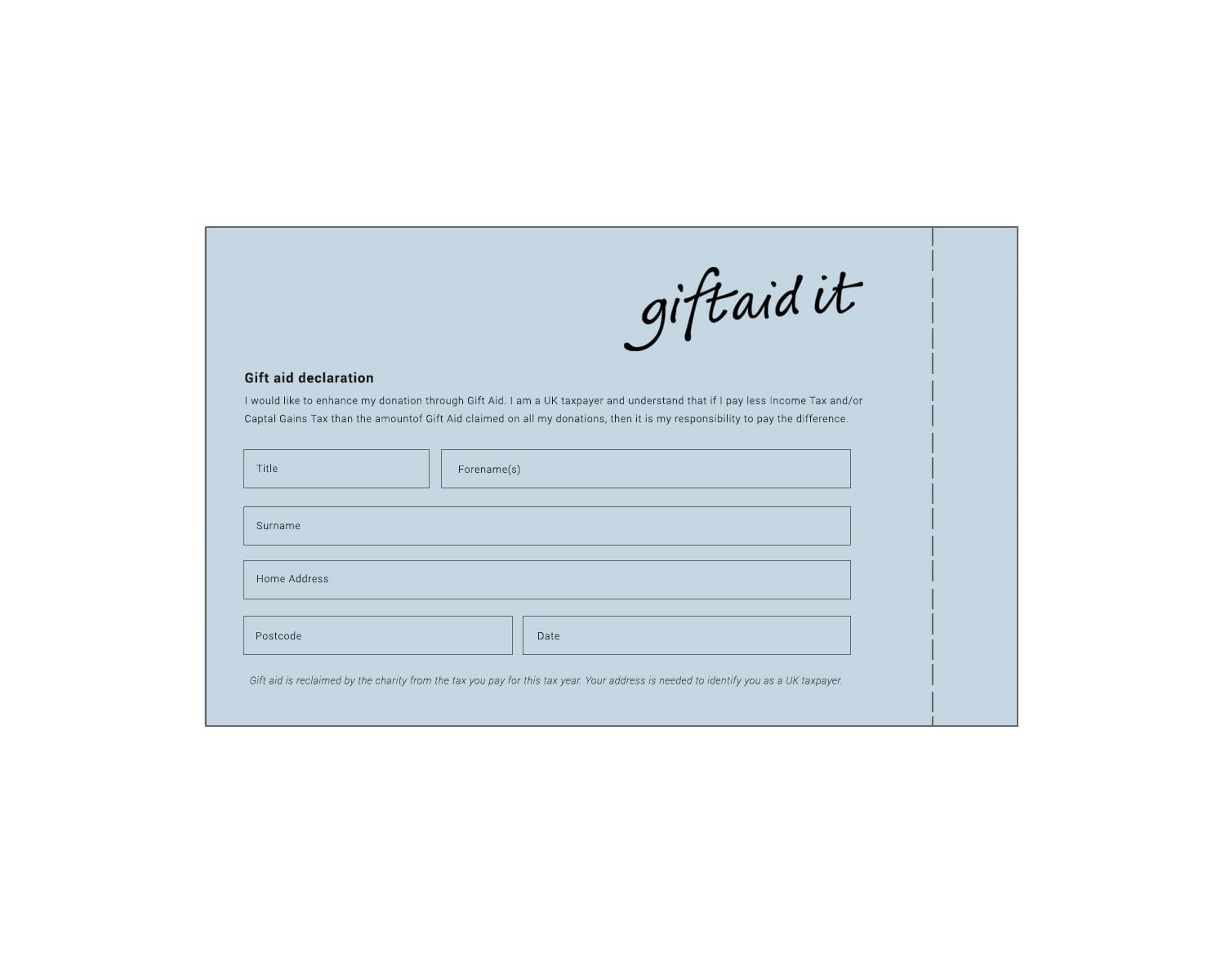 Gift Aid Envelopes - Blue Envelopes Printed with GDPR Declaration (4000, Blue)