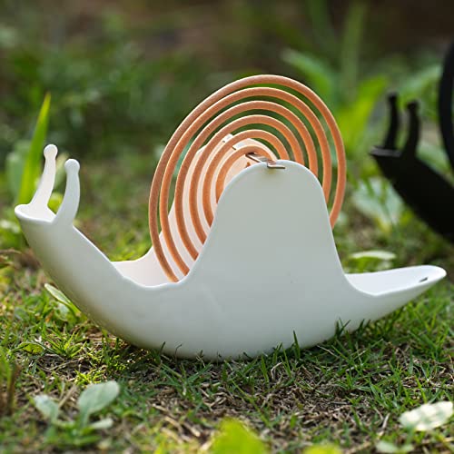 Snail Mosquito Coil Holder Iron Metal Fireproof Incense Burner Bracket,Animal Mosquito Incense Coil Holder Hanging Coil Rack For Home Office Bedroom Decor,Mosquito Coil Ornament (White) #TOP5