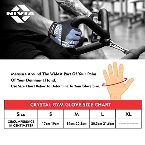 Nivia Crysteal Gym / Exercise_and_Fitness Synthetic Gloves - Navy Blue (Image - 4)