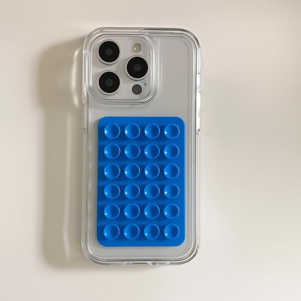 JHBK. Silicone Suction Phone Case Mount, Non Slip Sticky Phone Grip for Cellphone, Silicon Adhesive Suction Cup Phone Mount, Strong Grip Holder for Selfies and Videos (Royal Blue)-image-45