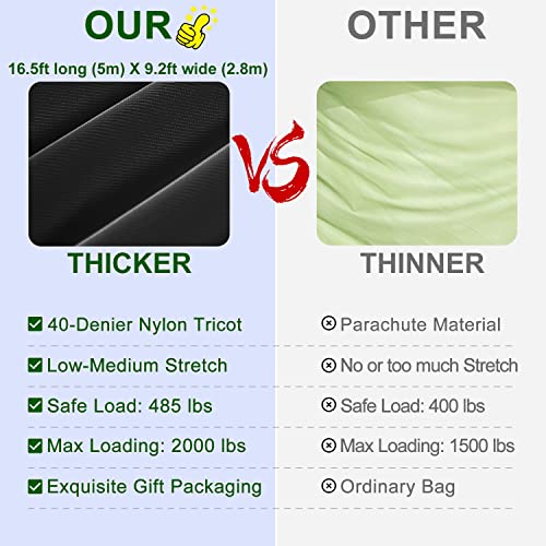 Aerial Yoga Hammock Kit 5.5 Yards Aerial Silks Yoga Swing Flying For Home Antigravity Inversion Flexibility Core Strength Exercise, All Levels, With Hardware Straps Guide (16.5X9.2Ft), Black #TOP1