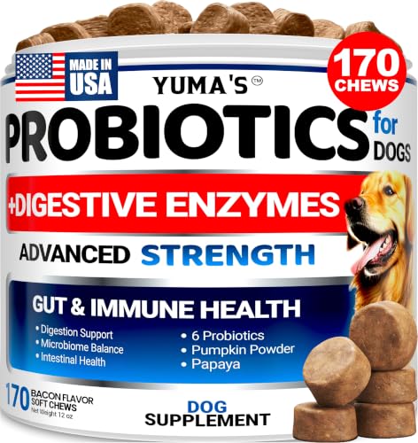 YUMA'S Probiotics for Dogs and Digestive Enzymes - 170 Dog Probiotics Chews