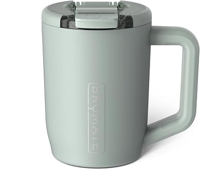 BruMate Muv - 15oz 100% Leak Proof Insulated Coffee Mug with Handle & Lid - Stainless Steel Coffee Travel Mug - Double Walled Coffee Cup Sage