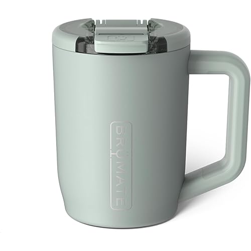 BrüMate Müv - 15oz 100% Leak Proof Insulated Coffee Mug with Handle & Lid - Stainless Steel Coffee Travel Mug - Double Walled Coffee Cup (Sage)