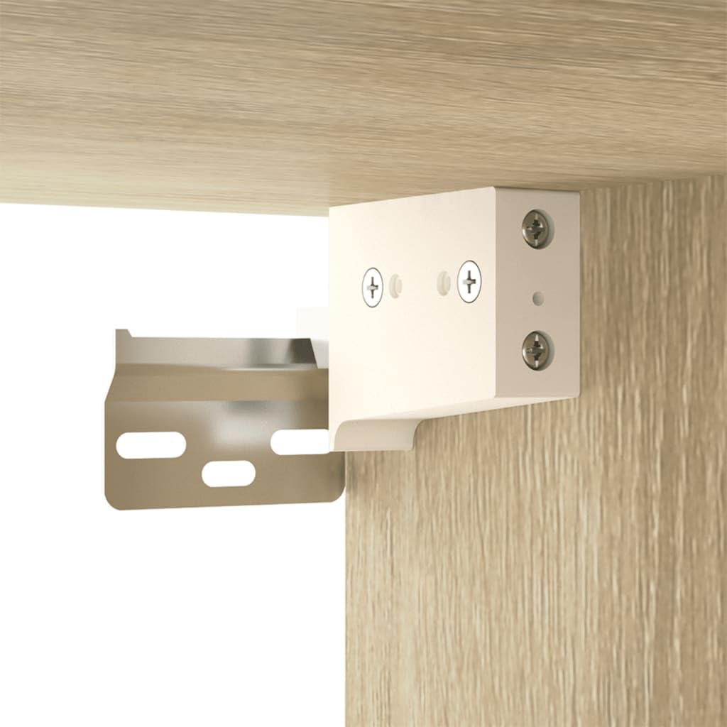 Armario colgante de roble Sonoma 69,5 x 34 x 90 cm, robusto armario de cocina de madera con mucho espacio de almacenamiento, montaje en pared o como accesorio para buffet, práctico