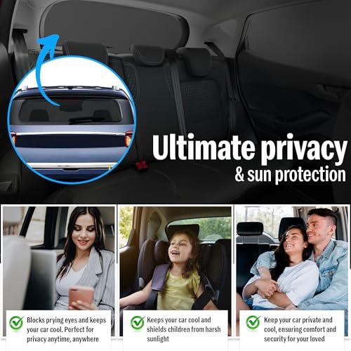 Image of Autofact Dicky Curtain for Swift 2005-2010 | Custom Fit Rear Windshield Sunshade | Foldable Mesh | Privacy & Cooling Car Accessory | Car Rear Sun Shade UV Block Easy Install Durable Black Mesh