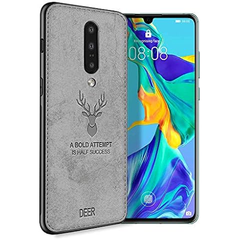 Teeyee Oneplus 8 Case, Fully Protective Design shockproof TPU Bumper Washable Cloth Back Dual Protection Cover for Oneplus 8(2020 Release)(Grey) Cover