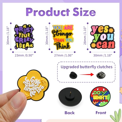 Image of Cute Pins Bulk, Funny Lapel Badge Pins Rubber Brooch Pins for Backpacks, Hats, Bags