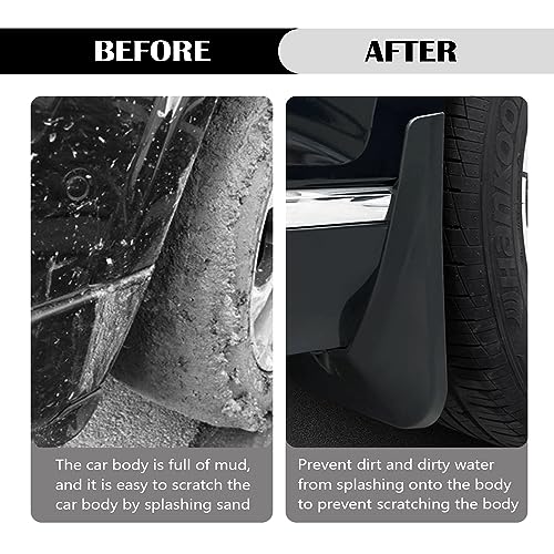 4PCS Car Mud Flaps,No Drilling Required Splash Guards Bendable Mud Guard for Car,Universal Mud Flaps for Trucks Protects Front & Rear Wheel Automotive Exterior Accessories