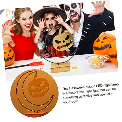 Gadpiparty 1Pc Luzes De Madeira De Halloween Chapéu Ao Ar Livre Acessórios De Joias Luz De Mesa Ao A